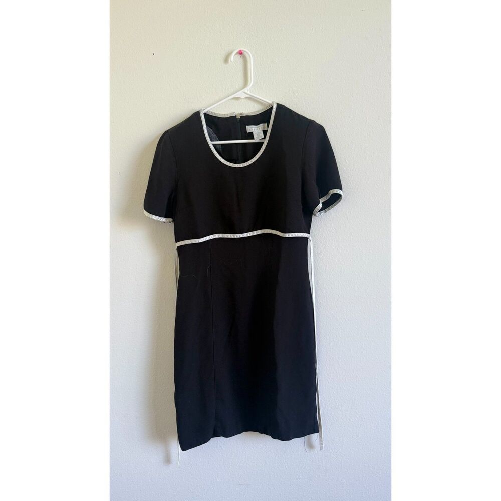 Vintage 80s Compagnie Internationale Express Dress 7/8 Black Shoulder Pads
